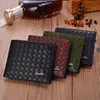 Wallets Arrival Casual Knitting Pattern Men's Leather Wallet Short Card Holder For Man Choice Male Purse 4 Colors