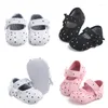 Primeros caminantes 0-18M Zapatos de bebé nacidos Punto antideslizante Cuna Prewalker Suela suave Niña Princesa