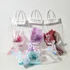 장식용 꽃 1Bag Flower Bouquet PVC Clear Bag Mried Present 액세서리 휴대용 웨딩 파티 선물 PO 배경