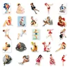 50PCS Sexy Pinup Girl Stickers Retro Motorcycle Girl for Adults Waterproof Vintage Sticker
