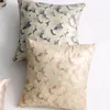 Pillow Cover Chinese Classic Style Jacquard Yarn-dyed Ginkgo Leaf For Sofa Bedroom Home Decoration Case