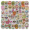 50PCS Halloween Sugar Skull Stickers Pack Laptop Sugar Skulls Decals Dia de Los Muertos Mexican Day of Dead Vinyl Sticker