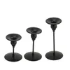 Juego de portavelas de 3 uds., soporte negro mate para sala de estar, comedor, decoración de mesa pesada y resistente, Base estable