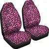 Car Seat Covers Pink Leopard Print Pair 2 Front Cover For Protector Accessory Animal