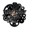 Zegary ścienne Winylowe zapisy nowoczesny design 3D dekoracyjny steampunk z 7 różnymi kolorami LED zmiany sprzęt Watch Home Decor 220930