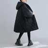 Femmes Trench manteaux femmes décontracté noir à capuche Parkas bouton ample 2022 automne hiver grande taille vêtements chauds