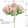 Decorative Flowers Artificial Fake Peony Silk Hydrangea Bouquet Decor Plastic Carnations Realistic Flower Arrangements Wedding Decoration