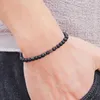 Charm Bracelets 4mm Small Bead Bracelet For Men Natural Hematite Cross Braclet Women Fashion Lava Stone Braslet Handmade Yoga Jewelry Gift