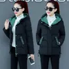 Women's Trench Coats 2022 Women Winter Jacket Fashion Warm Overcoat Female Down Cotton Coat Korean M-XXXLLarge Size Hooded Parka B1364