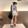 Kläder sätter kläder för tonåringflickor Sommartankstopp Shorts Två stycken Fashion Streetwear Kids Outfits 4 5 6 7 8 9 11 12 13 14 år