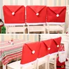 Christmas Decoration Chair Covers Xmas Santa Claus Hat Chairs Back Cover Non Woven Fabric Chair Sleeve Festival Home Decor TH0499