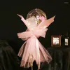 Dekorative Blumen 2PCS LED leuchtende Ballonlicht transparente Luftballons Blume gefälschte Rosen für DIY Blumensträuße Hochzeit Party Dekor