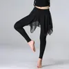 Стадия ношения живота танцев брюки латинская танцевальная юбка модальное платье нерегулярные брюки для женщин
