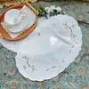 Tapis de Table Blanc Coton Dentelle Broderie Napperon Tapis De Noël Napperon En Tissu Tasse Serviette Napperon Accessoires De Cuisine