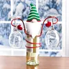 Christmas Decorations Holiday Wine Bottle Glass Holders Santa Claus Cover Snowman Dwarf Rack Festival For Home Decor