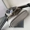 Pam Herrenuhr, 44 mm, automatisches mechanisches Uhrwerk P9001, Gehäuse aus 925er Sterlingsilber, Lederarmband, wasserdicht, 50 m