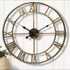 Wall Clocks Needle Gift Roman Numerals Indoor Outdoor Garden Metal Accurate Silent Nordic Hanging Ornament Round Home Decoration 220930