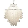 Lampade a sospensione Lampade a conchiglia nordiche moderne Apparecchio di illuminazione a sospensione a conchiglia bianca E27 Lampada fai-da-te a 3 strati per la decorazione domestica