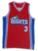 GLA A3740 Cambridge Jersey #3 как Mike Knights Movie Basketball Jerseys White Red Stiched Number Number Jersey