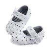 Первые ходьбы 0-18 м рожденная детская обувь против скольжения Dot Crib Prewalker Soft Sole Girl Princess