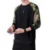 Felpa casual stile giapponese uomo primavera autunno motivo mimetico patchwork camicie a maniche lunghe uomo abbigliamento streetwear hip-hop