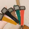 Montre-bracelets Bands de silicone colorés Regardez les hommes carrés neutres femmes quartz montre la montre de bracele