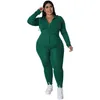 2022 Plus Size 3xl 4xl 5xl Kobiety Dwuścienne spodnie Zestaw Masowy zamek z kapturem z kapturem z kapturem z kapturem