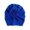 Hüte Baby Mädchen Mode Blumen Geknotet Turban 0-3Y Geboren Kleinkind Kleinkind Casual Solide Kappe Weiche Baumwolle Beanie kinder Zubehör