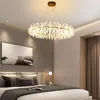 Żyrandole przezroczyste kryształowe lampa okrągła lampa salon restauracja sypialnia hanglamp złoty metalowy drut Regulowany g4 żarówka wymienna