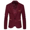 Men's Suits Men's Blazer Stylish Mens Fashion Blazers Velvet Coat Slim Formal Suit Business Jacket Corduroy Tops Weeding Work Homme