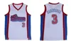 GLA A3740 Cambridge Jersey #3 как Mike Knights Movie Basketball Jerseys White Red Stiched Number Number Jersey