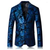 Ternos masculinos Boutique Fashion Gold Blazer 2022 Bronzing Mens Slim Fit Sonos Jaqueta Men Nightclub Stage Dress Plus Size S-5xl