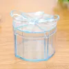 Gift Wrap European-style Plastic Candy Box Transparent Bow Decoration Cylindrical Small Storage Creative