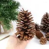 Decorative Flowers Christmas Natural Pine Cone Nuts Fake Plant Artificial Flower Pineapple Cones For Xmas Year Home Decor DIY Wreath Craft