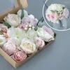 Decorative Flowers Fake Silk Flower Portable Reliable Beautiful Artificial Rose Gift Box Party Supplies