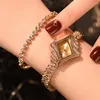 Montres-bracelets polyvalentes femmes montres de luxe Bracelet en cristal pierres précieuses montre-Bracelet robe dames montre en or mode femme