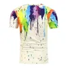 T-shirts pour hommes motif mode porter T-shirt à manches courtes homme 3D éclaboussures d'encre impression chemise hommes