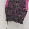 Women's Tanks & Camis Designer Knits Tees Autumn Winter o Neck Sleeveless High End Jacquard Sweater Ws7q