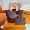 Kvällspåsar 2022 Designer Luxury Shopping Bag 2st Set Women's Handbag with Wallet Leather Fashion New Women's Luxury Handbags 42858ESS