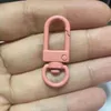 Keychains Baking paint small door buckle color dog metal jewelry accessories handle lock shrimp rotating key