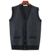 Gilets pour hommes 2022 Haute qualité Hommes Pull sans manches Cardigan Slim Tricot Gilet Veste Basic pour l'automne et l'hiver Vintage Casual Z03