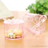 Gift Wrap European-style Plastic Candy Box Transparent Bow Decoration Cylindrical Small Storage Creative