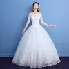 Wedding Dress 2022 Classic Half Sleeve Boat Neck Lace Off The Shoulder Appliques Customized Bridal Vestido De Noiva L