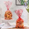 Gift Wrap 50Pcs/Bag Heart Letter Printing Cellophane Bags With Twist Ties Valentine's Day Wedding Party Candy Cookies Gifts Packaging
