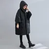 Femmes Trench manteaux femmes décontracté noir à capuche Parkas bouton ample 2022 automne hiver grande taille vêtements chauds