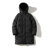 メンズダウン2022高品質の空白のロングラインパフラインジャケット長いスリーブプラスサイズブラックコート8xlメンズ冬ジャケット厚い暖かい寒さ
