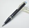 Promotion Black ballpoint pen roller ball pens with Blue Crystal Head Calligraphy ink Fountain pen For birthday Gift No Box2105596