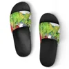 Men Designer Custom Shoes Casual Slippers Hand Painted Fashion Red Open Toe Flip Flops Beach Summer Slides