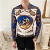 Camisas casuais masculinas plus size 5xl 6xl Men camisa de leopardo dourado vestido formal de baile 2022 manga longa fit moda moda floral tops masculinos