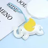 Keychains Creative cartoon PU leather small flying elephant bag pendant Mini cute car key chain Pendant Gift